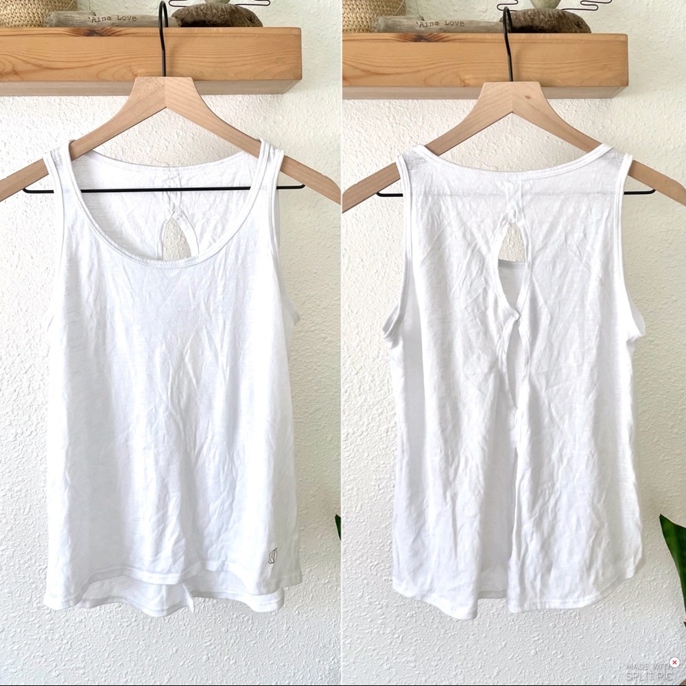 White open back Yoga top